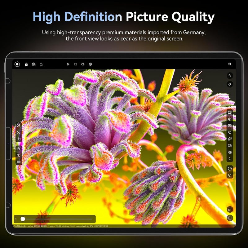 Protescreen 360° Magnetic Privacy Screen for iPad Pro 12.9 Inch 2018 2020 2021 2022, 4 Way Privacy Removable Anti Glare Blue Light Filter Shield Film Anti Spy Protector - Image 5